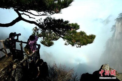 ​安徽黄山现云海佛光景观