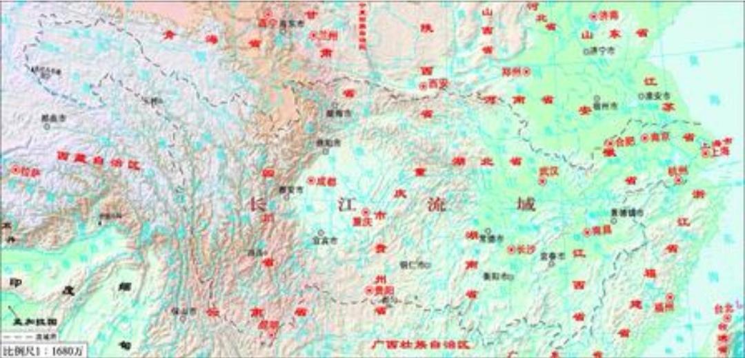 长江流域地图路线全图（长江，先流经西藏还是四川？）