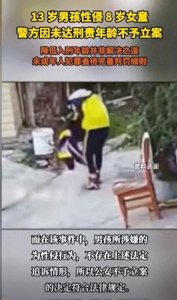 ​13岁男孩性侵9岁女童.为何他能回校上学而不立案？