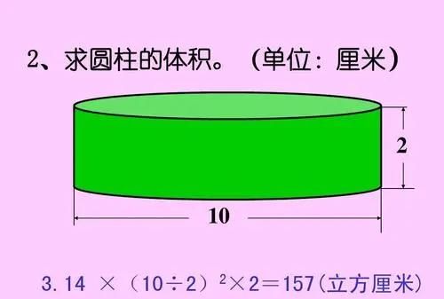圆柱体体积公式，圆柱体的体积积公式是？图3