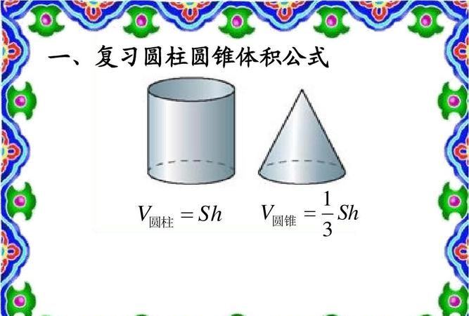 圆柱体和圆锥体的体积公式中文