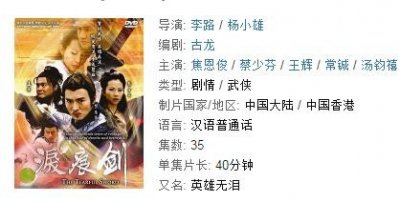​泪痕剑：这部被遗忘的古龙味儿十足的武侠剧，值得你看