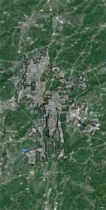 贵阳市建成区面积卫星地图实测