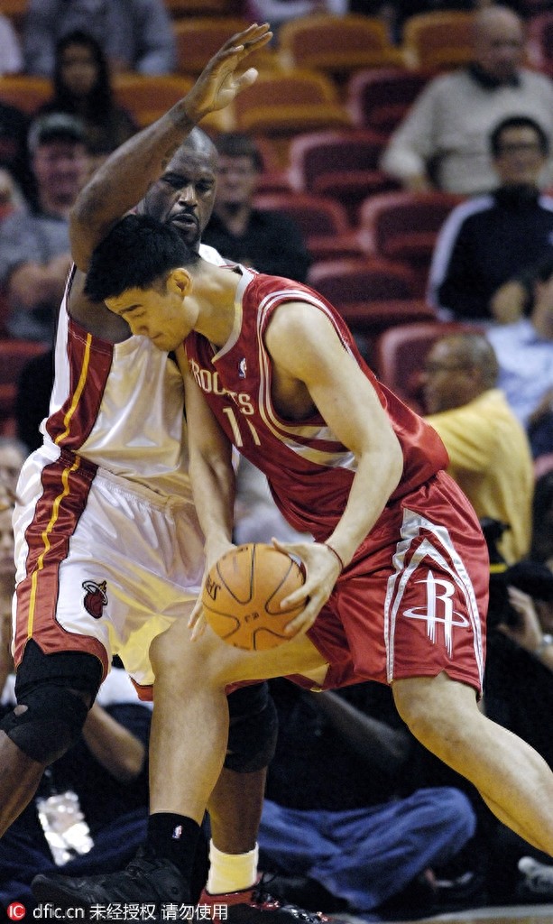 姚明奥尼尔入选名人堂 重温经典“姚鲨大战”