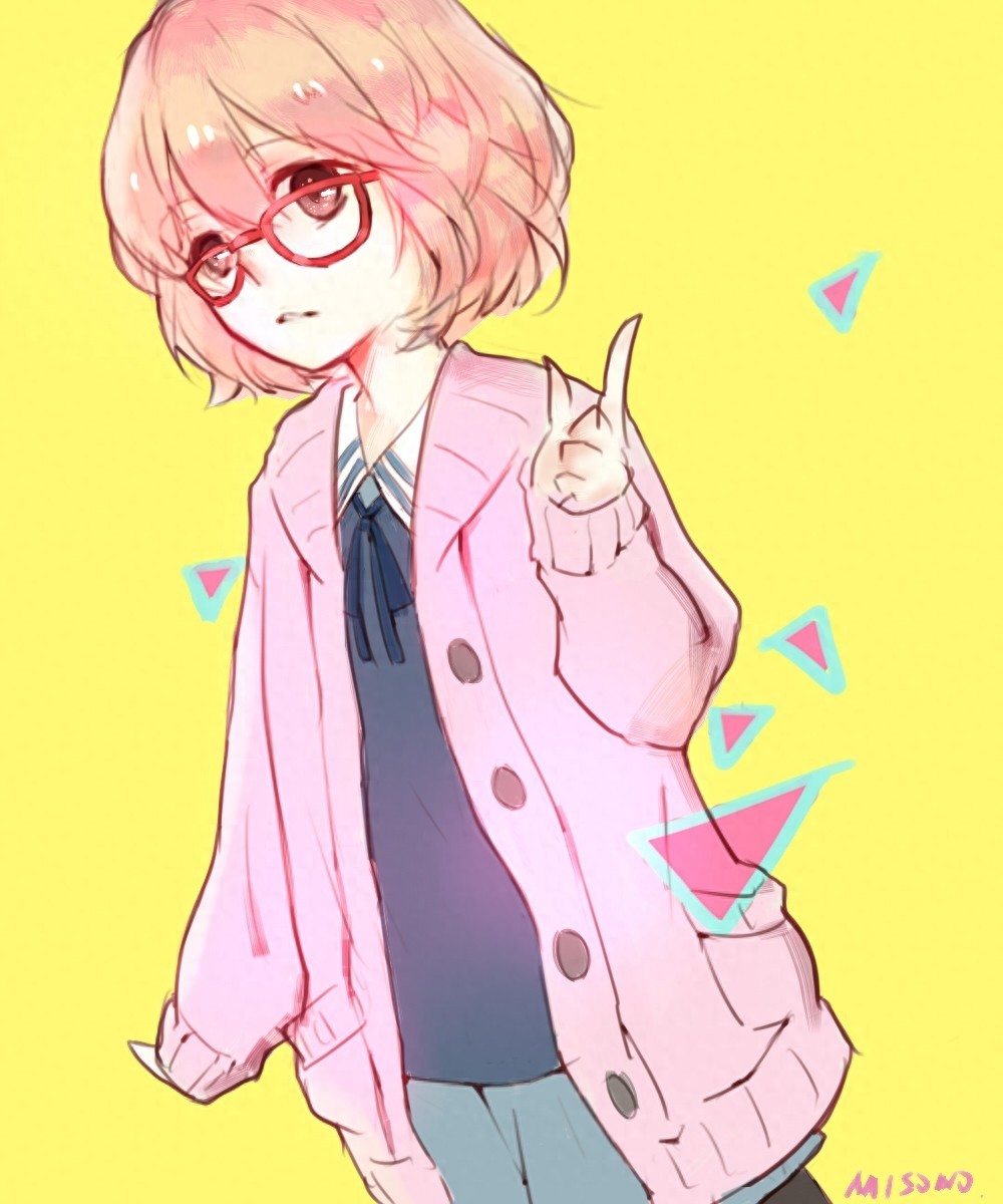 境界的彼方栗山未来手机壁纸 天然呆萌的可爱眼镜娘